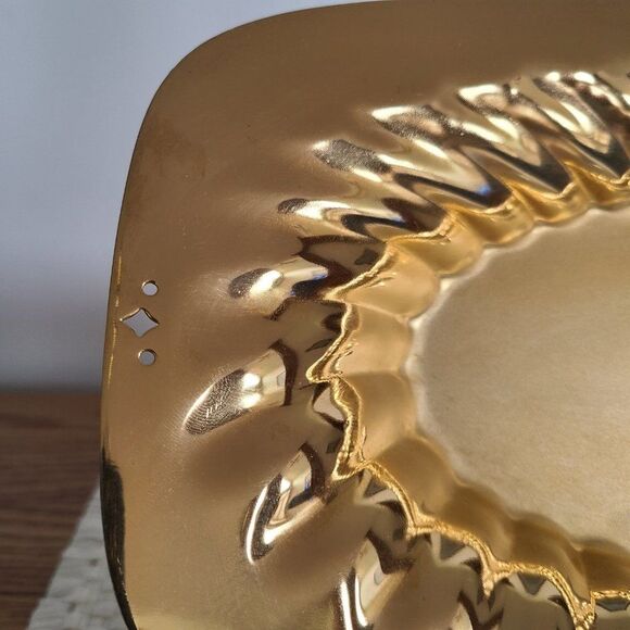 Vintage Forman Metal Gold Tone Serving Tray Platter 23K Gold Electro Plated - Picture 7 of 15